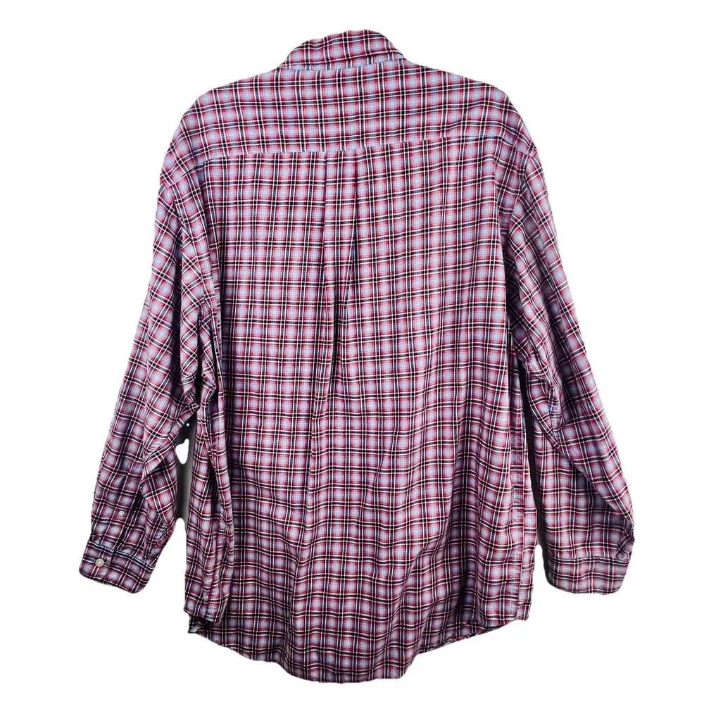 Polo Jeans Ralph Lauren Men's Shirt Large Red‎ Blue White Plaid Button Up Pony